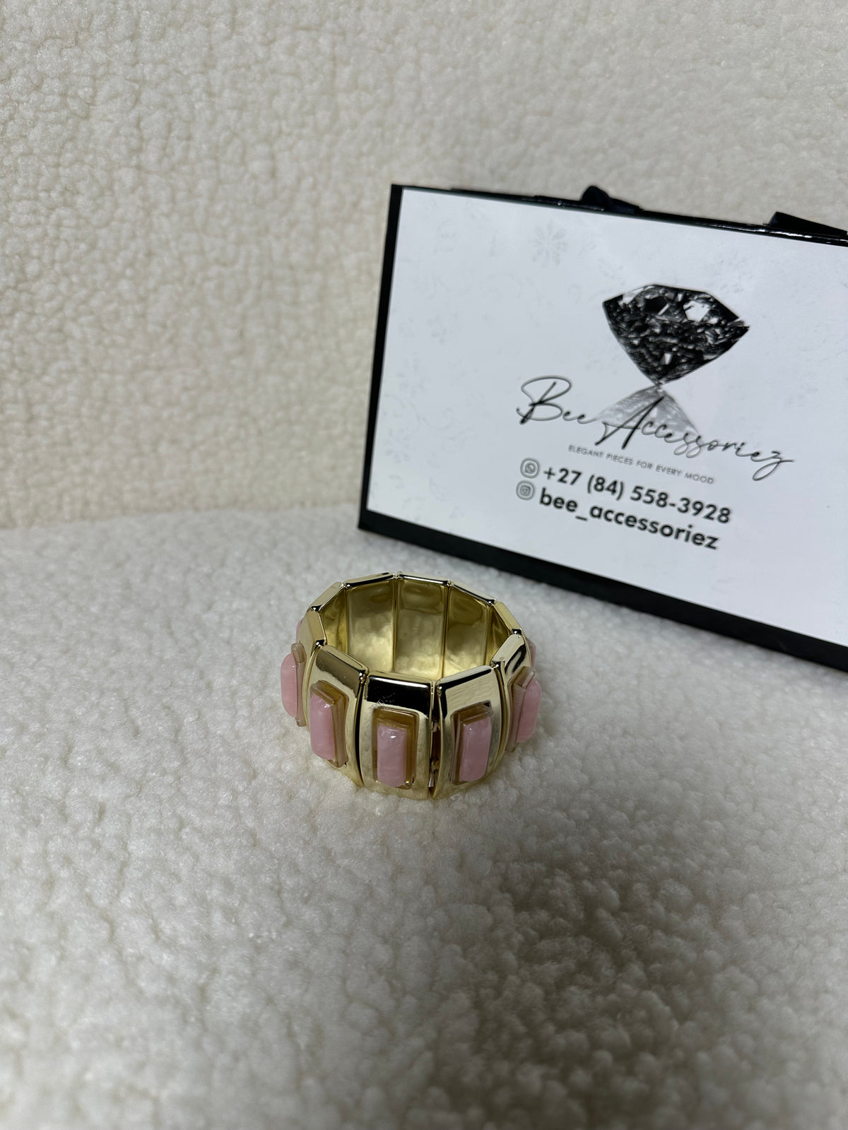 Pink Gem Statement Bracelet