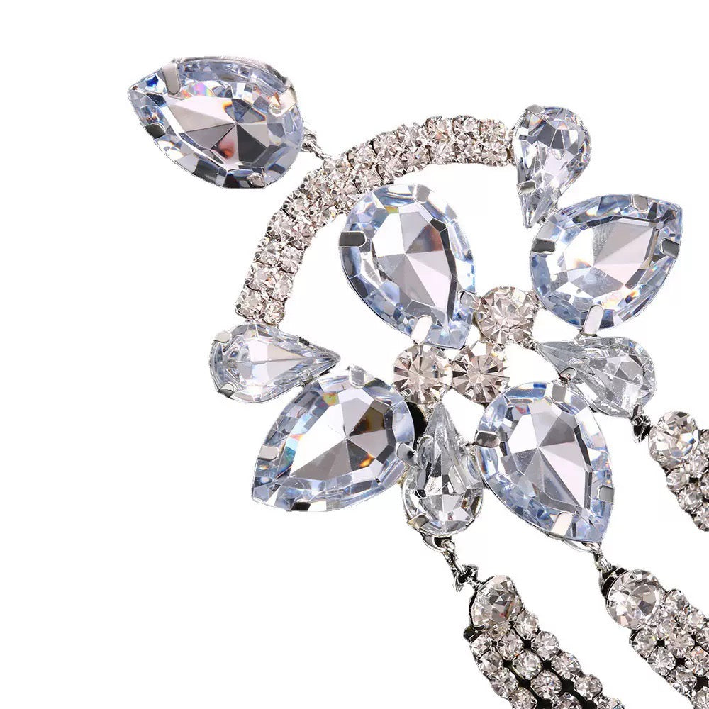 Crystal Drip Statement Earrings