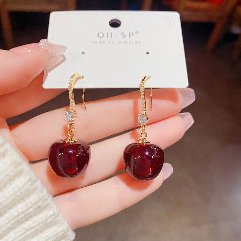 Cherry drop earrings