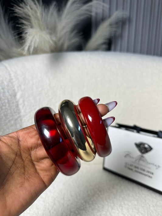 3-Piece Red & Gold Bangle Set