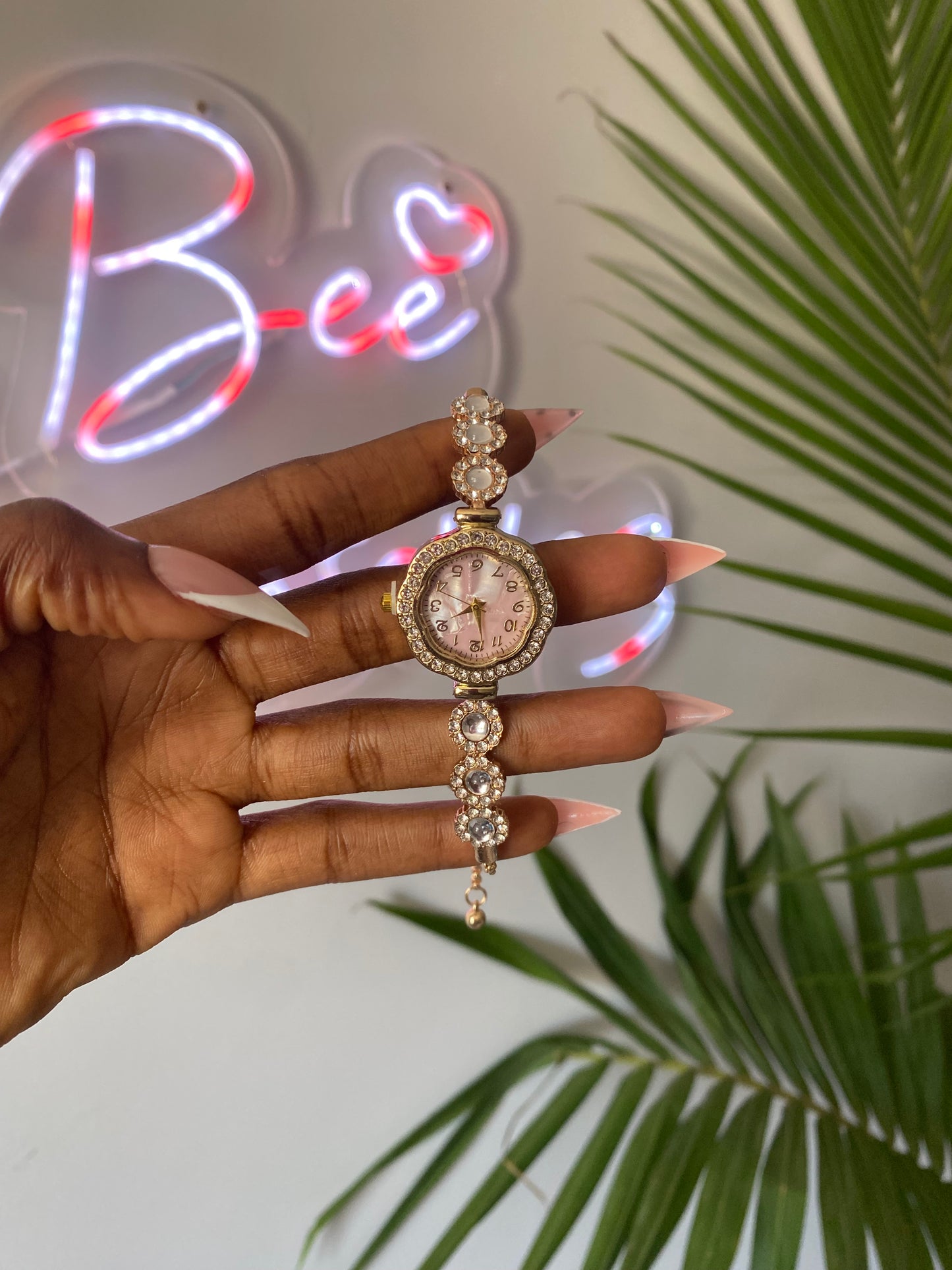 My Way Rhinestone Trim Embellished skinny watch