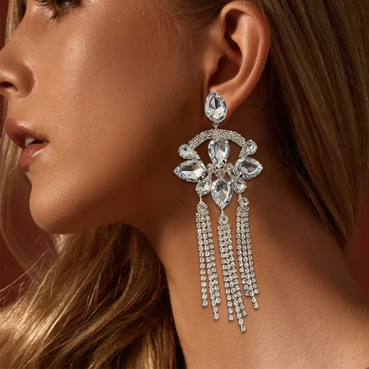 Crystal Drip Statement Earrings