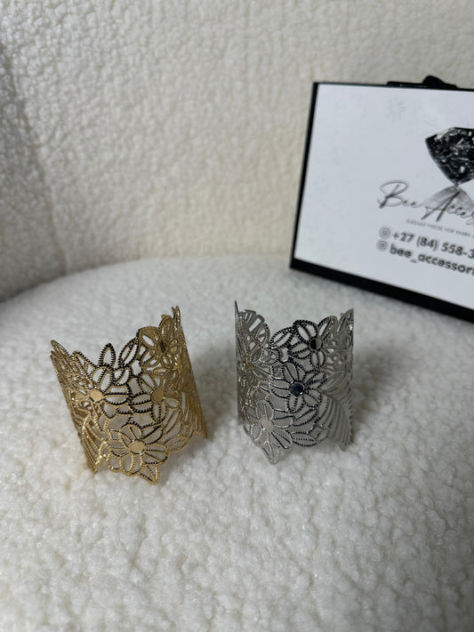 Floral Lace Cuff Bracelet