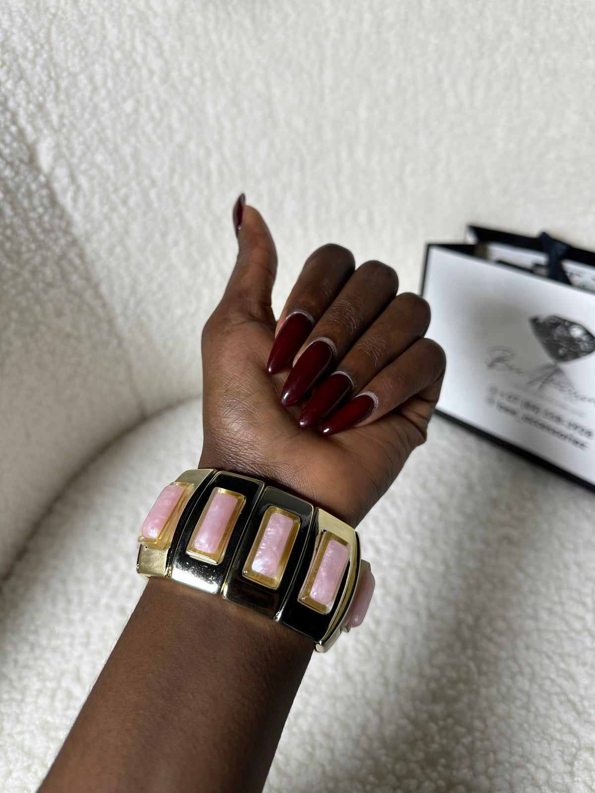 Pink Gem Statement Bracelet