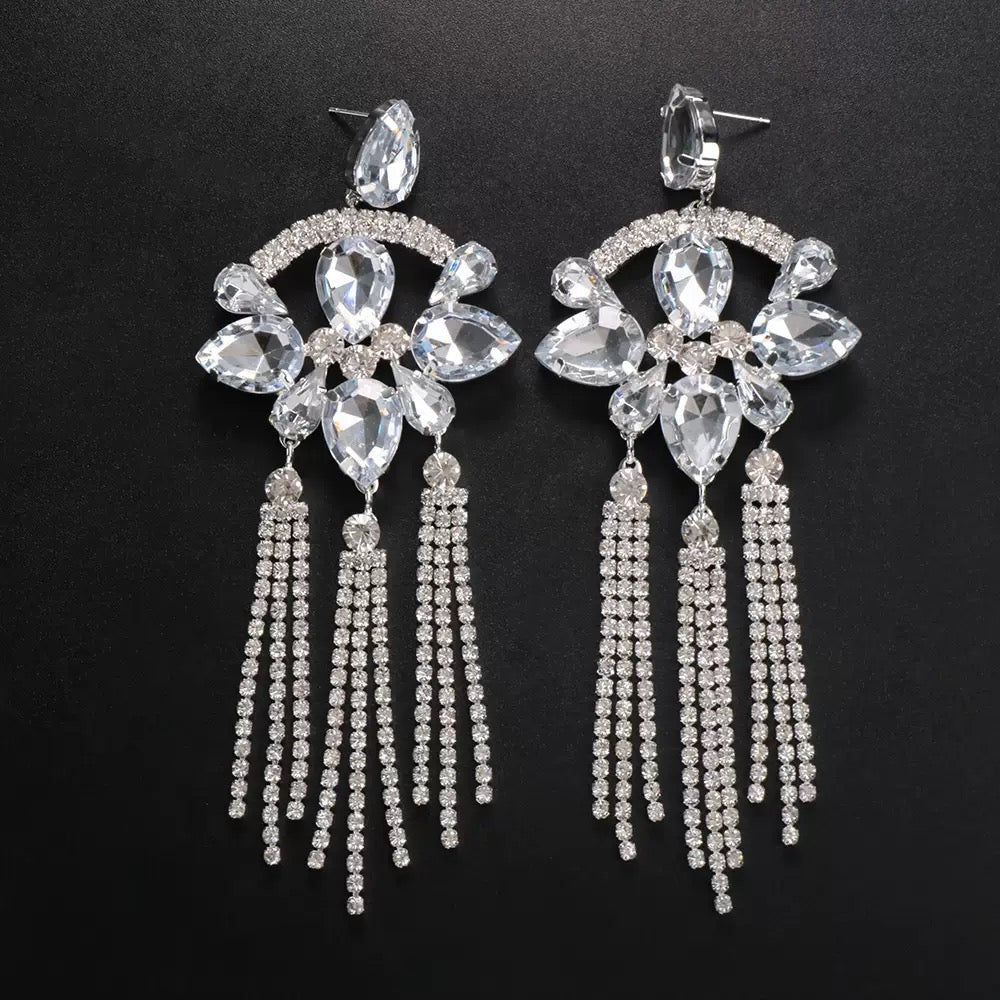 Crystal Drip Statement Earrings