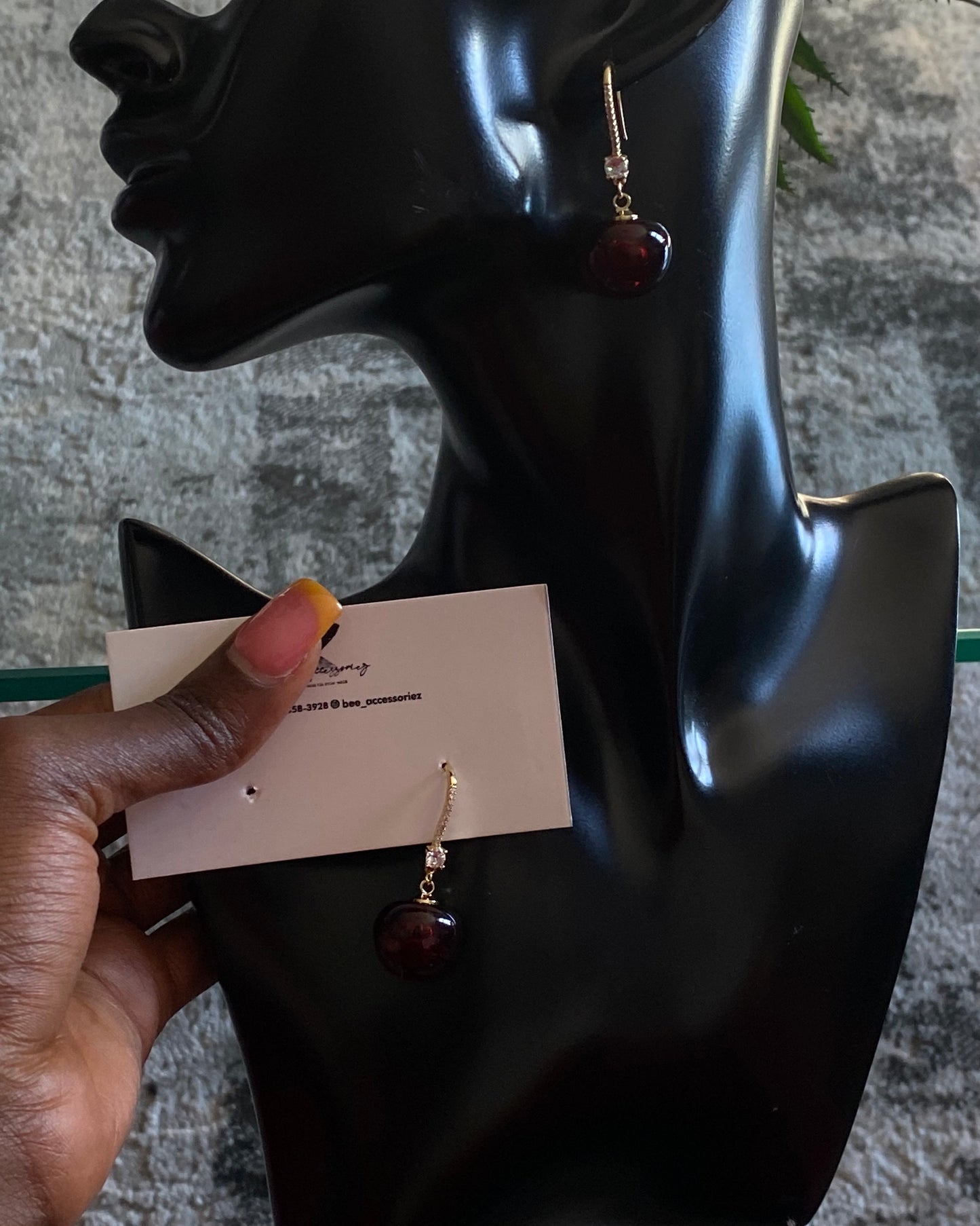 Cherry drop earrings