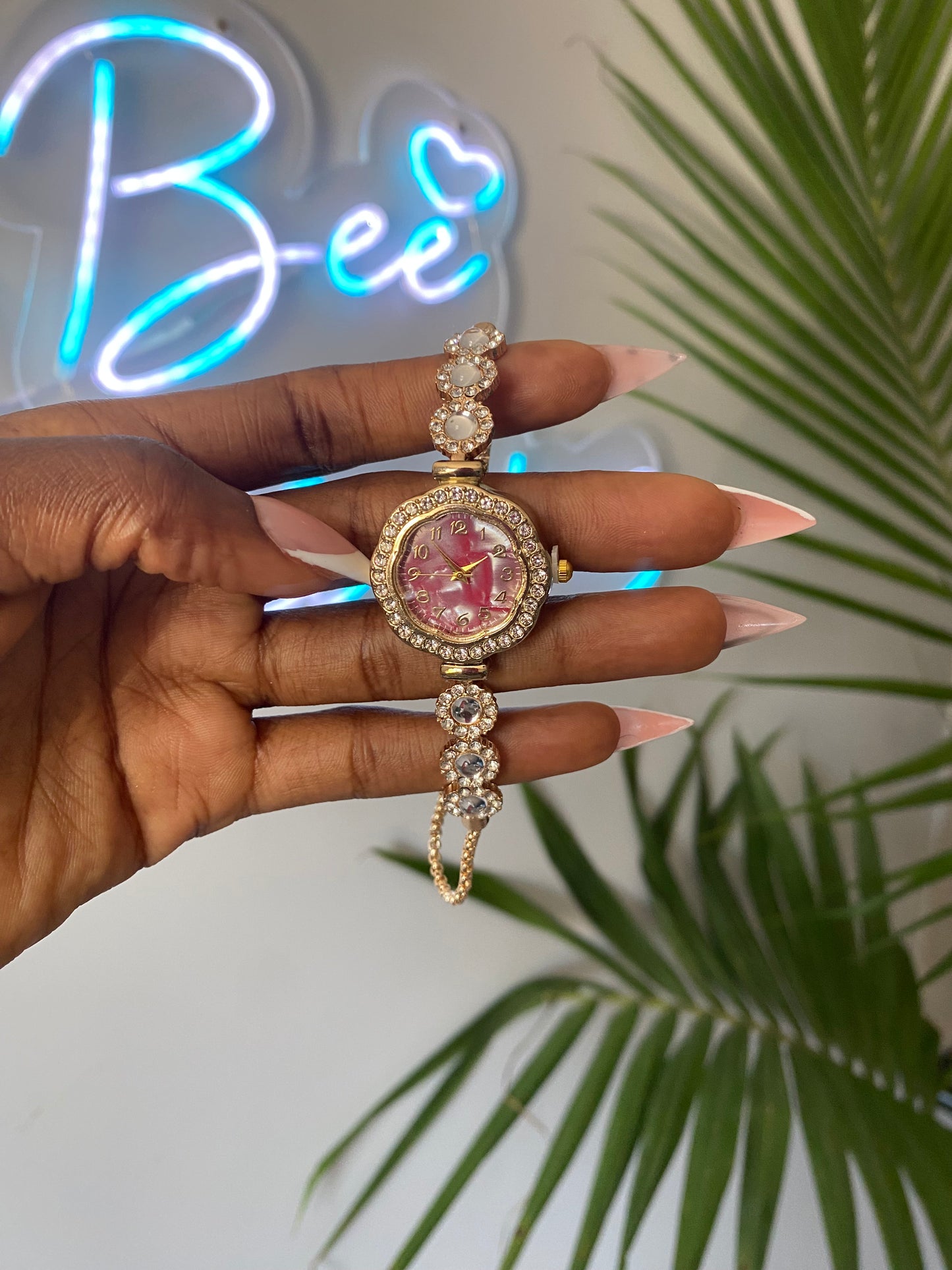My Way Rhinestone Trim Embellished skinny watch
