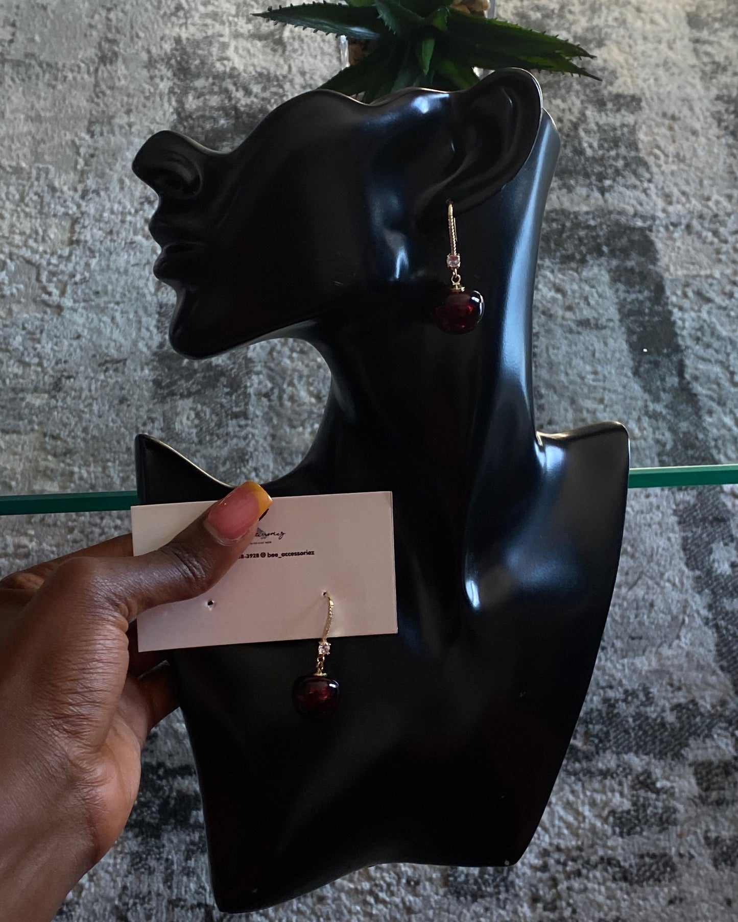 Cherry drop earrings