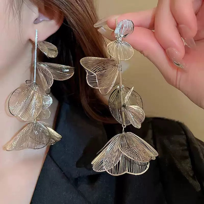 Steel Tassel Drop Earrings