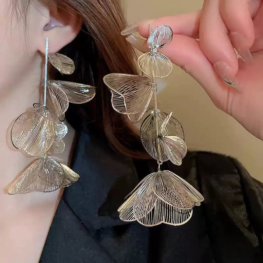 Steel Tassel Drop Earrings