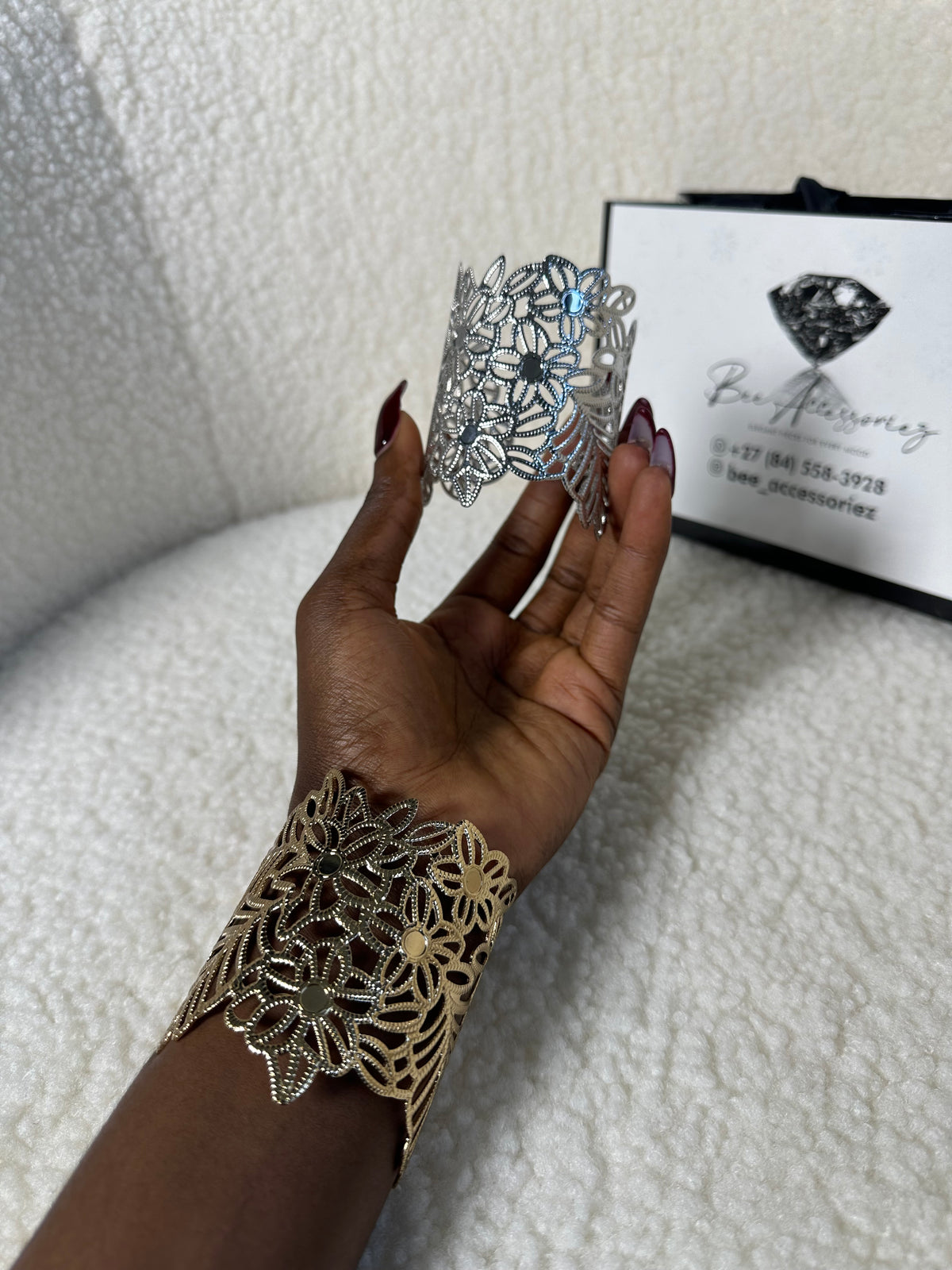 Floral Lace Cuff Bracelet
