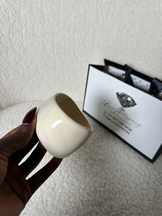 Cream Oval Statement Bangle
