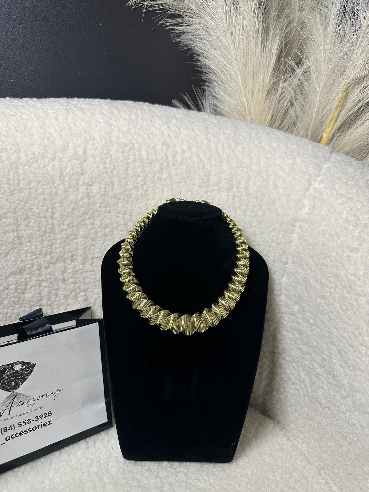 Textured Twist Statement Necklace