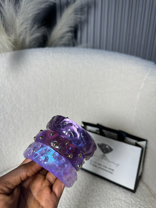 3-Piece Purple Statement Bangle Set