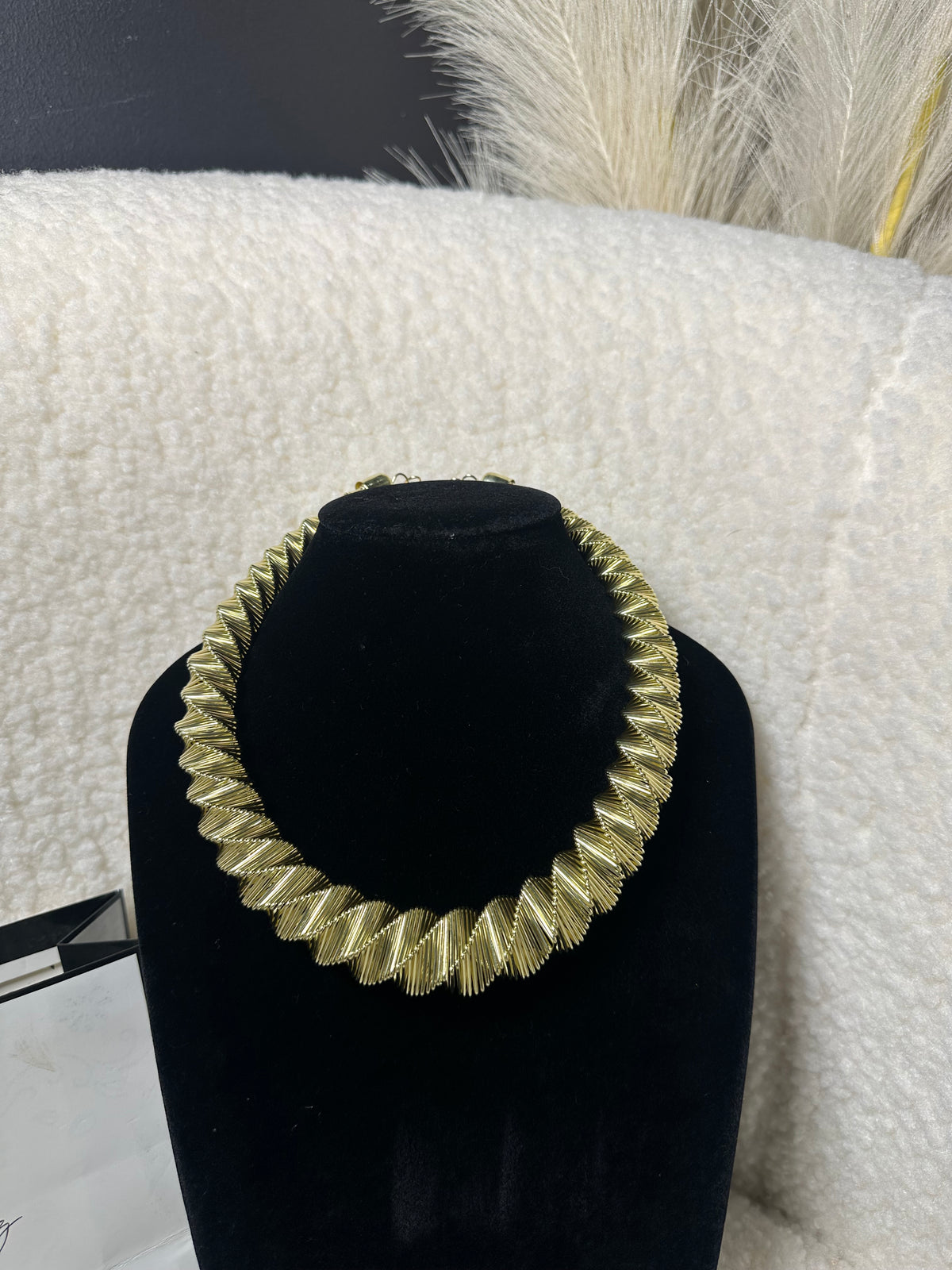 Textured Twist Statement Necklace