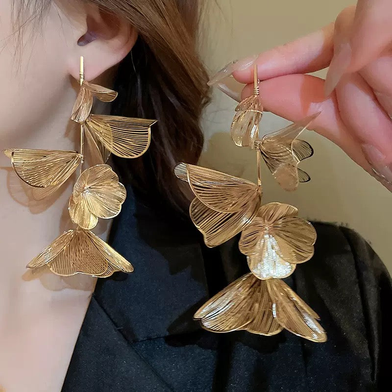 Steel Tassel Drop Earrings