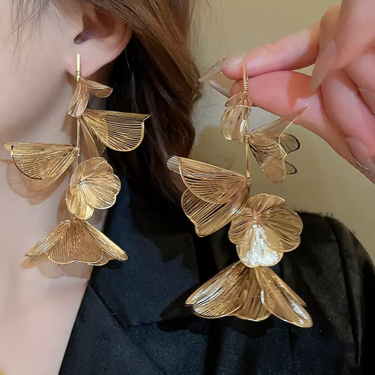 Steel Tassel Drop Earrings