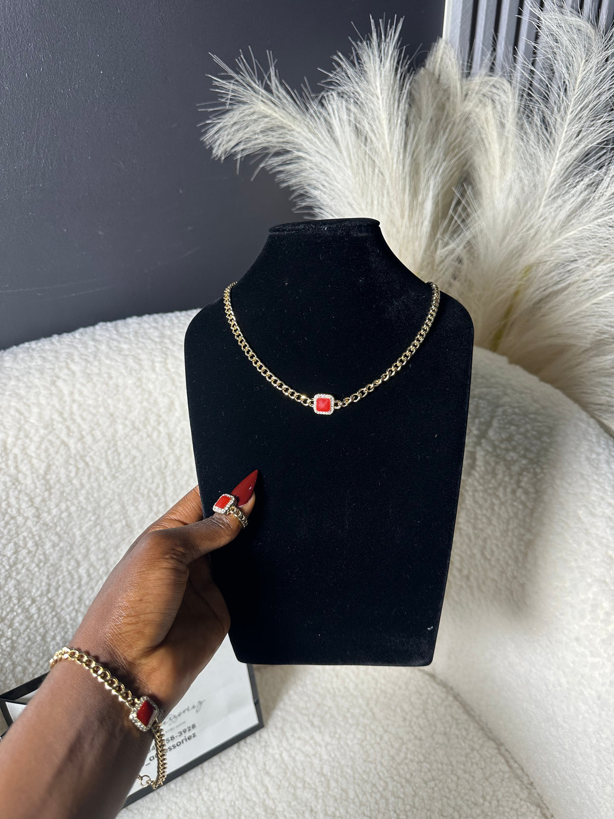 Ruby Chain Jewelry Set