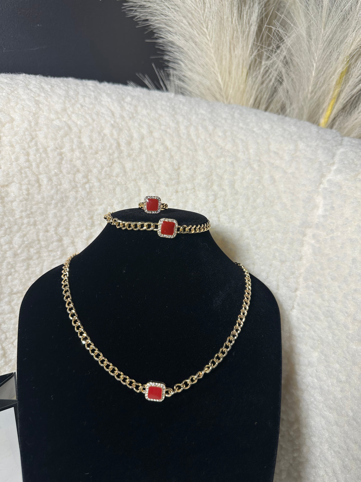 Ruby Chain Jewelry Set