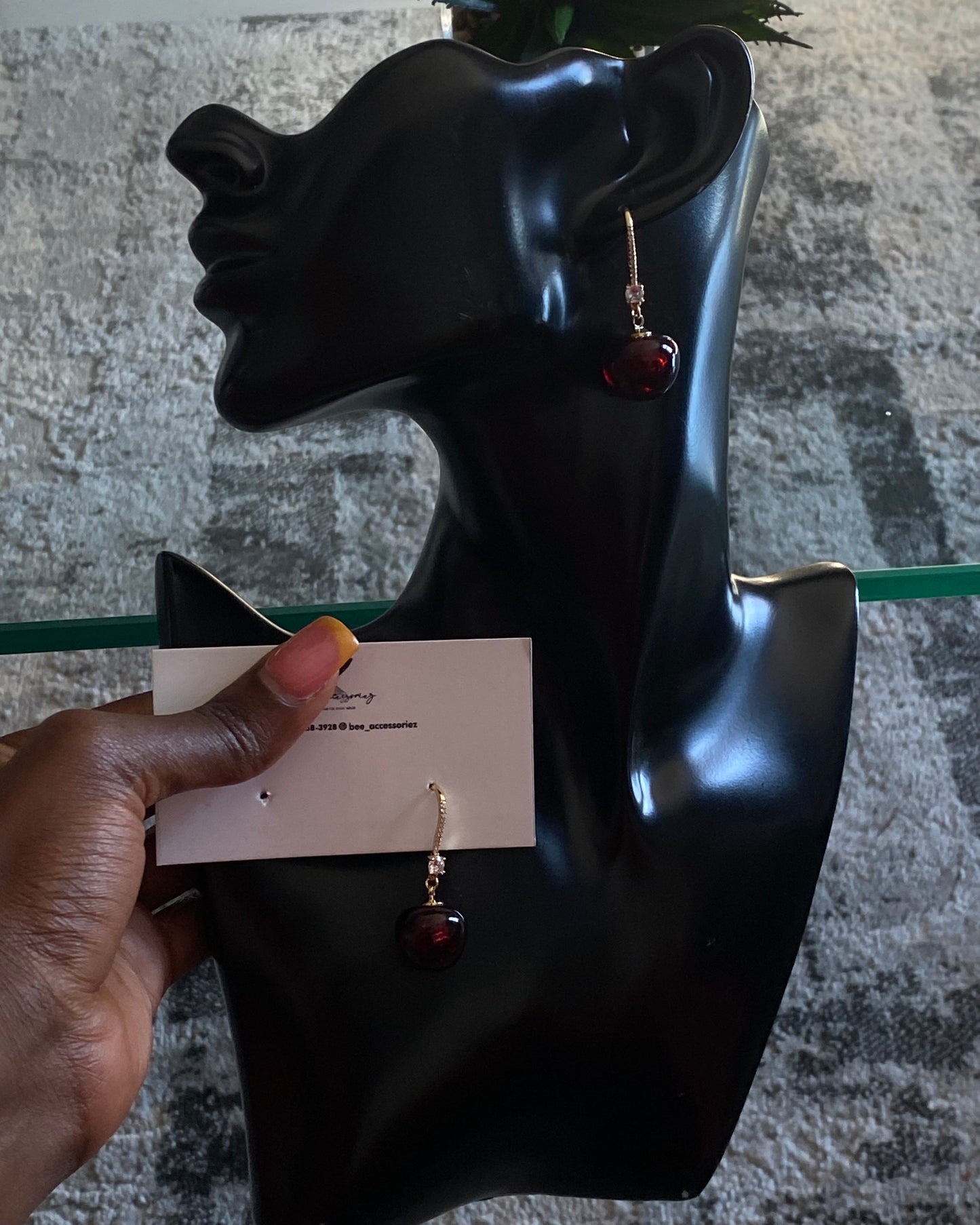 Cherry drop earrings