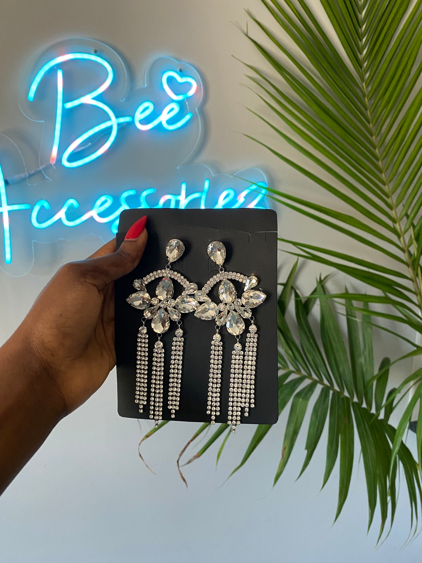 Crystal Drip Statement Earrings