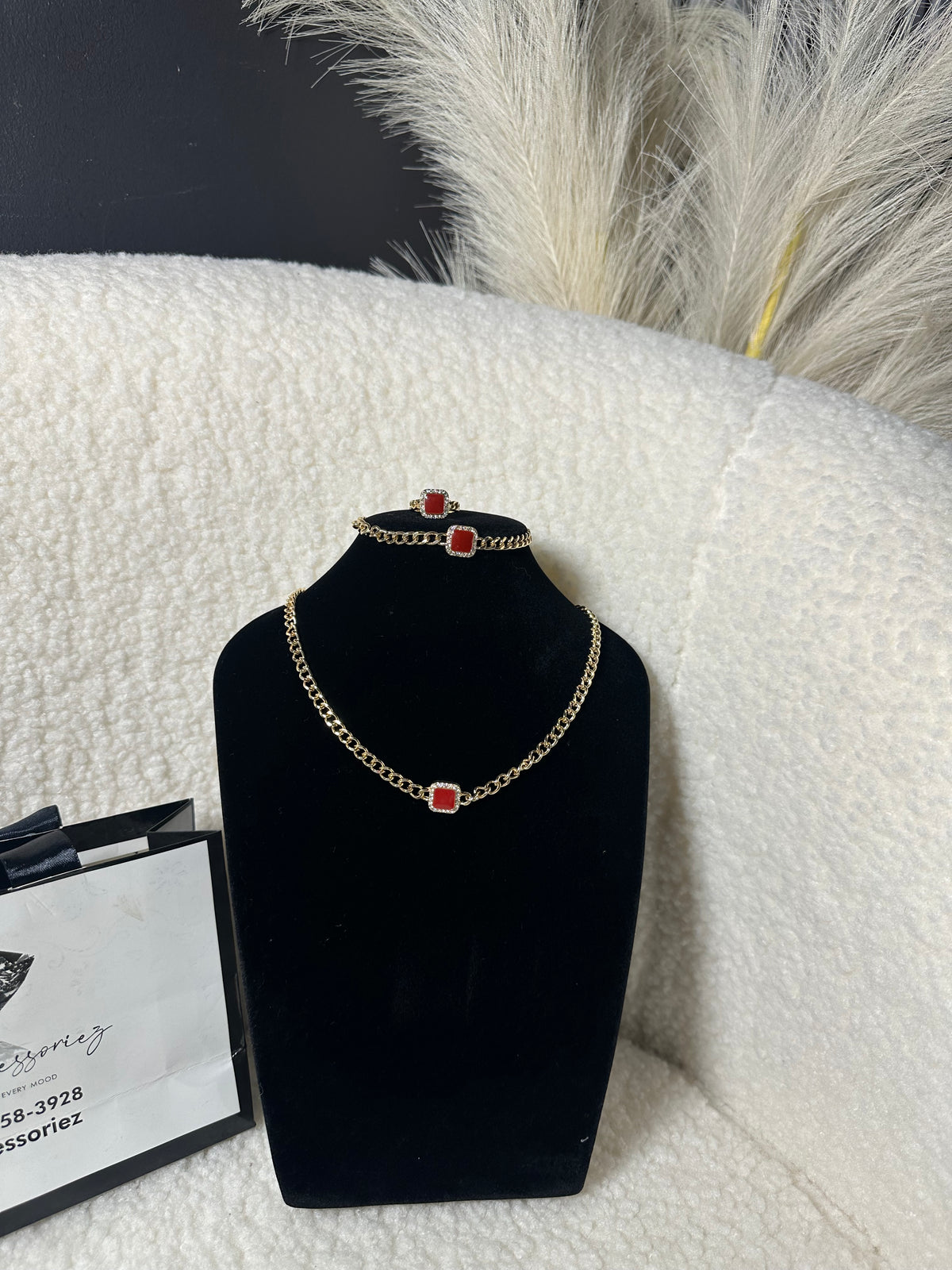 Ruby Chain Jewelry Set