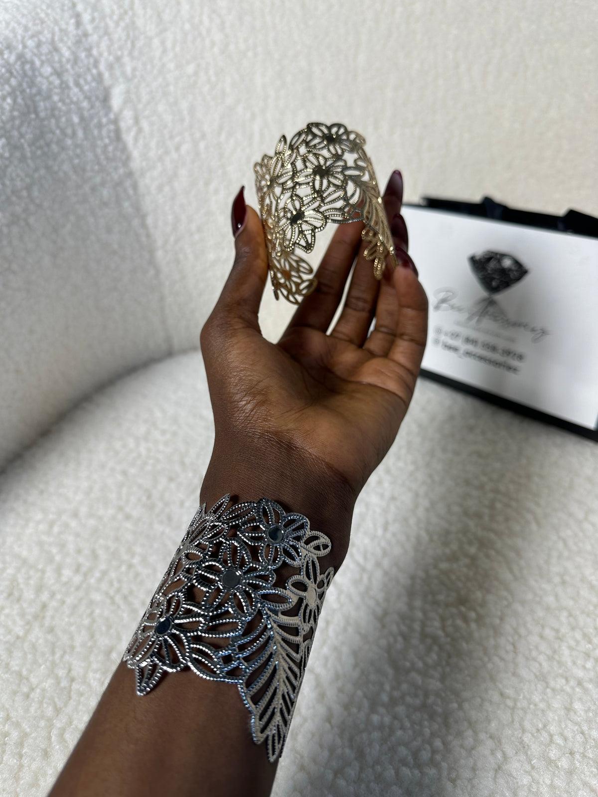 Floral Lace Cuff Bracelet