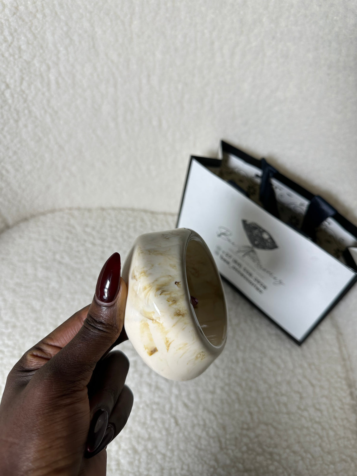 Single Cream Statement Bangle